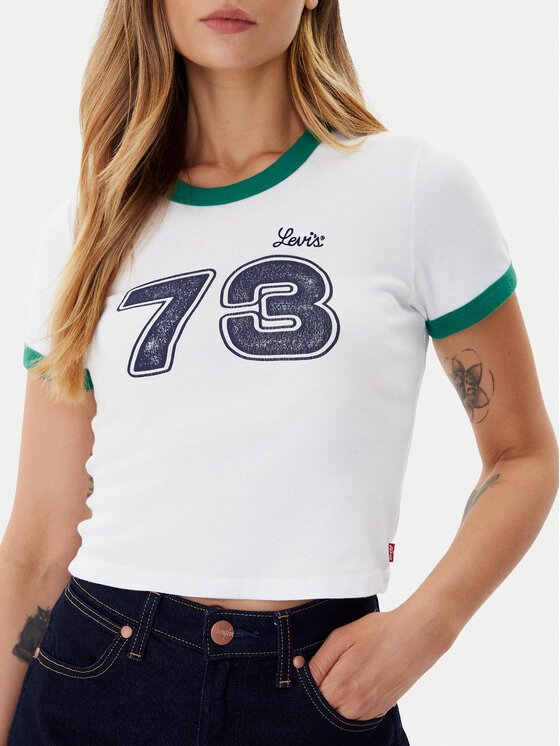 Levi's® Levi's® Marškinėliai Graphic Ringer A3523-0142 Balta Slim Fit