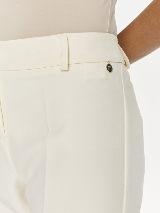 Maryley Maryley Medžiaginės kelnės 24EB52Z/M23/43VA Écru Regular Fit