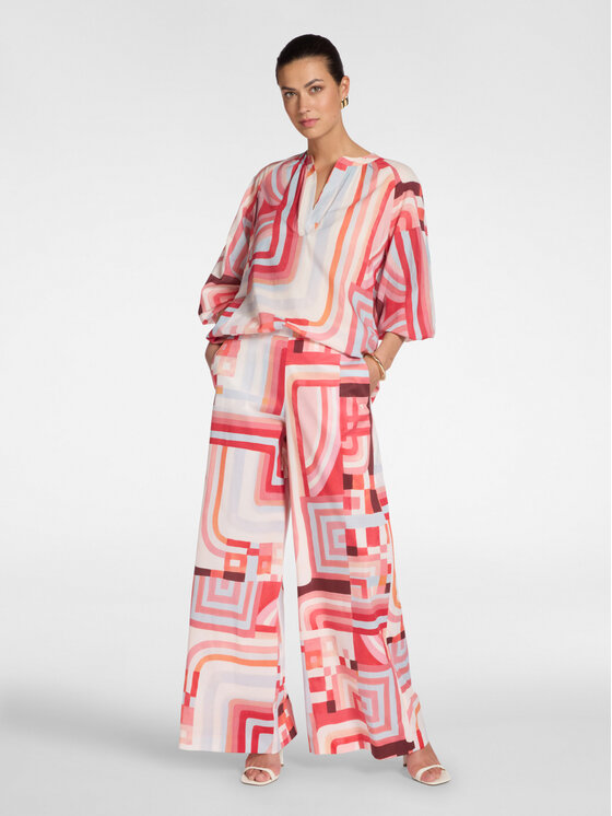 Elena Mirò Elena Mirò Pantaloni di tessuto P194P300502N041 Rosso Over Fit