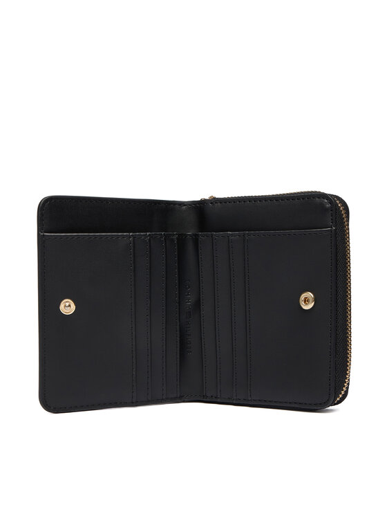 Tommy Hilfiger Tommy Hilfiger Малък дамски портфейл Th Icon Med Za Flap AW0AW17742 Черен