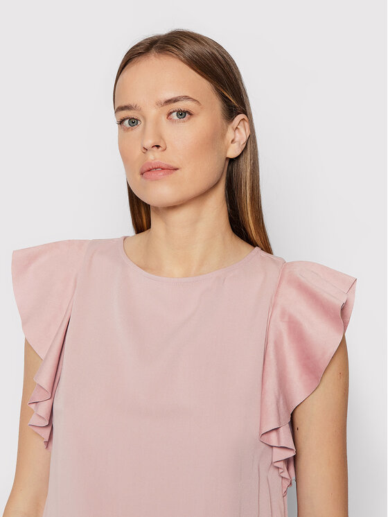 Blusa Frill Sleeve W2RH22 WEAE2 Rosa Regular Fit