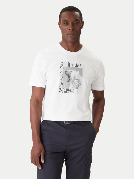 BOSS BOSS Póló Lupo 50554615 Fehér Regular Fit