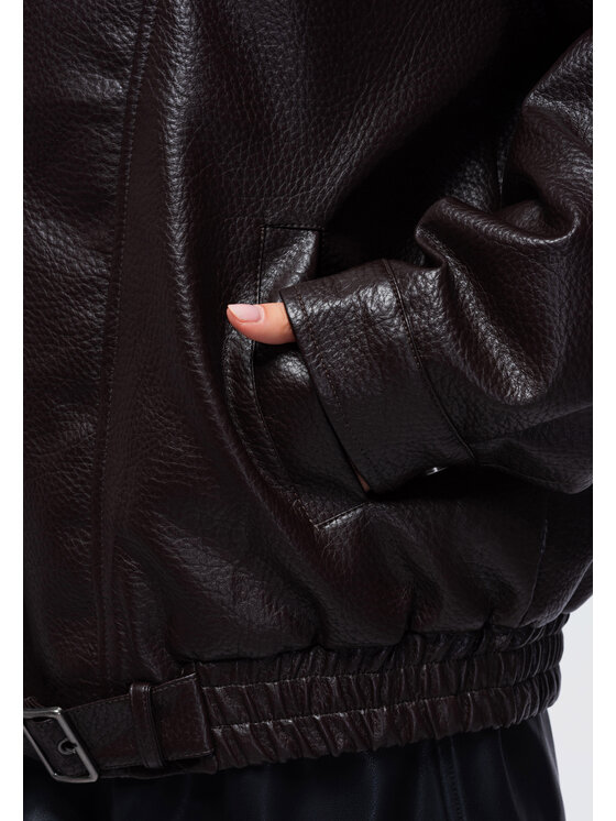 Ombre Ombre Kurtka przejściowa OW-JAFL-0138 Brązowy Oversize