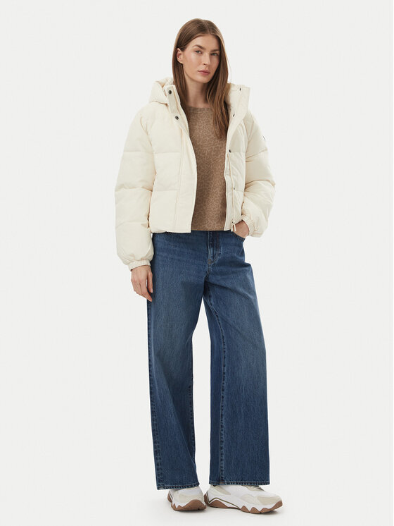 Guess Jeans Guess Jeans Kurtka zimowa W6BL25 W3788 Kremowy Regular Fit