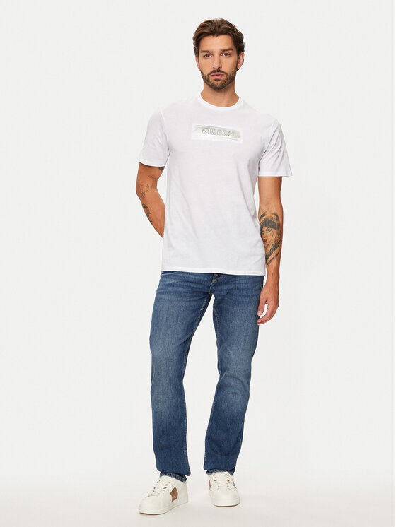 Guess Guess T-shirt M4BI61 K9RM1 Bianco Slim Fit