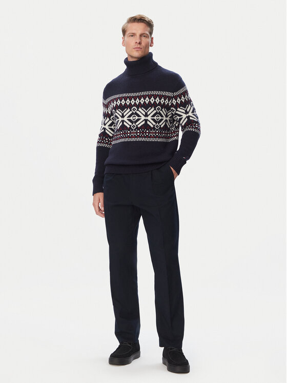 Tommy Hilfiger Tommy Hilfiger Bluză cu gât MW0MW44814 Bleumarin Regular Fit