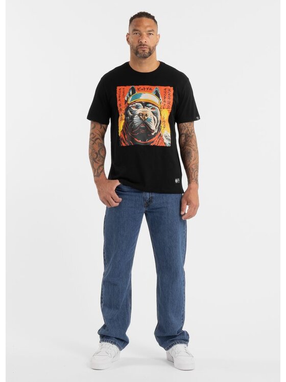 PITBULL PITBULL T-Shirt Koszulka męska FUJI XL Czarny Regular Fit
