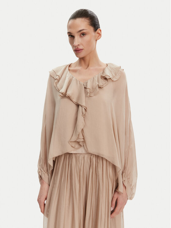 ViCOLO ViCOLO Blúz TD0019 Bézs Oversize