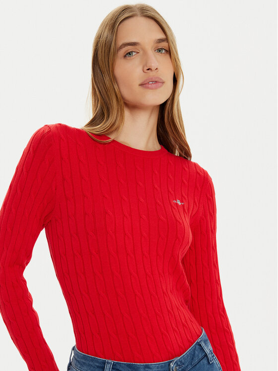 Gant Gant Sweter 4800100 Czerwony Slim Fit