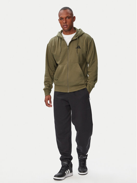 adidas adidas Džemperis ar kapuci Feelcozy IA6042 Haki Regular Fit