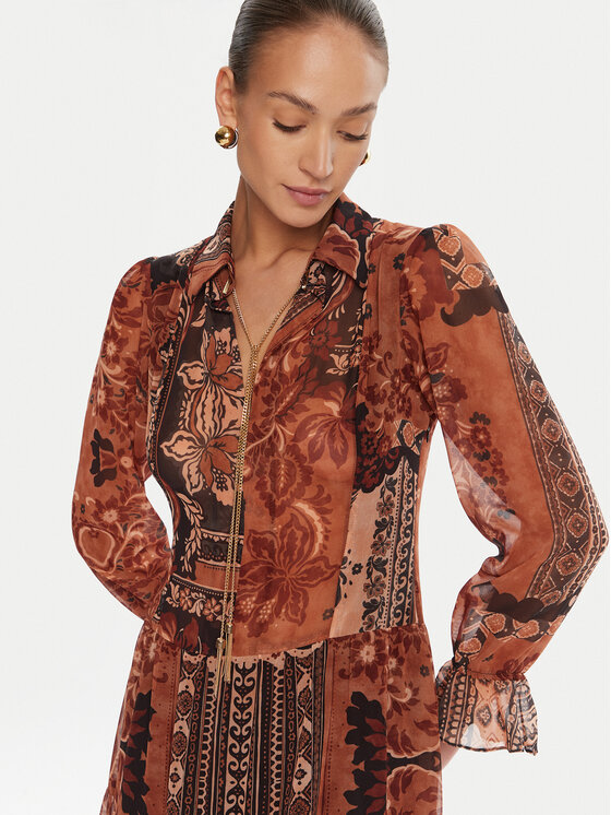 Rinascimento Rinascimento Sukienka koktajlowa CFC0125465003 Brązowy Regular Fit