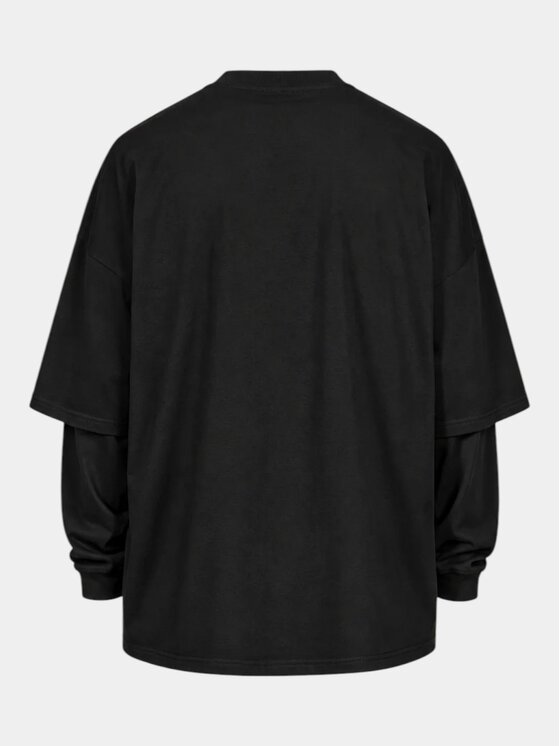 MADE BY SOCIETY MADE BY SOCIETY Longsleeve UNDERLAY - T17594 Czarny Basic Fit