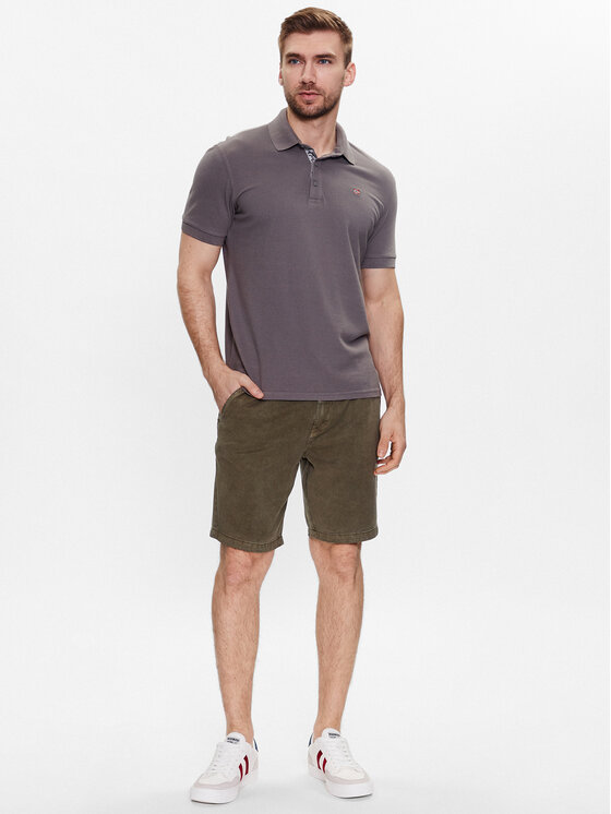 INDICODE INDICODE Bavlnené šortky Vino 70-644 Kaki Regular Fit