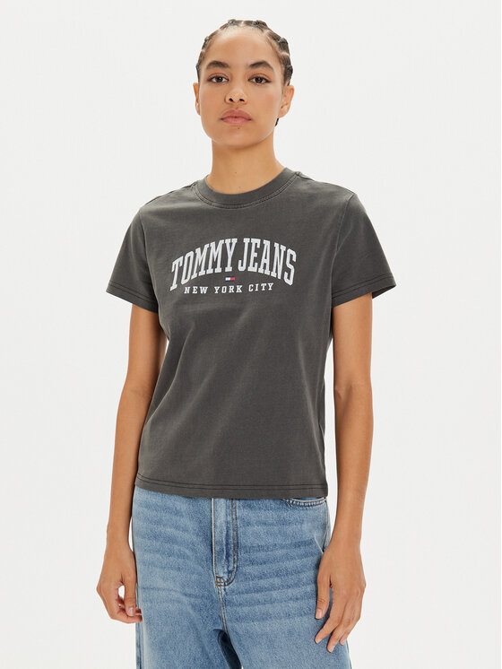 Női Póló Tommy Jeans, Méret: XS, Szürke, Varsity DW0DW19826