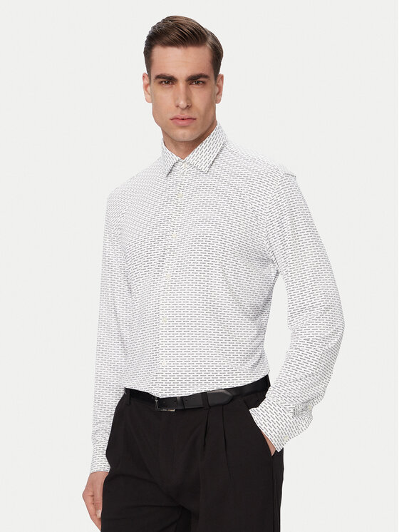 HUGO Cămașă Kenno 50561158 Alb Slim Fit