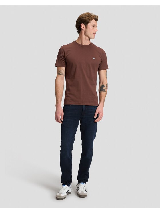 Lee Lee T-Shirt SS PATCH LOGO TEE Brązowy Regular Fit