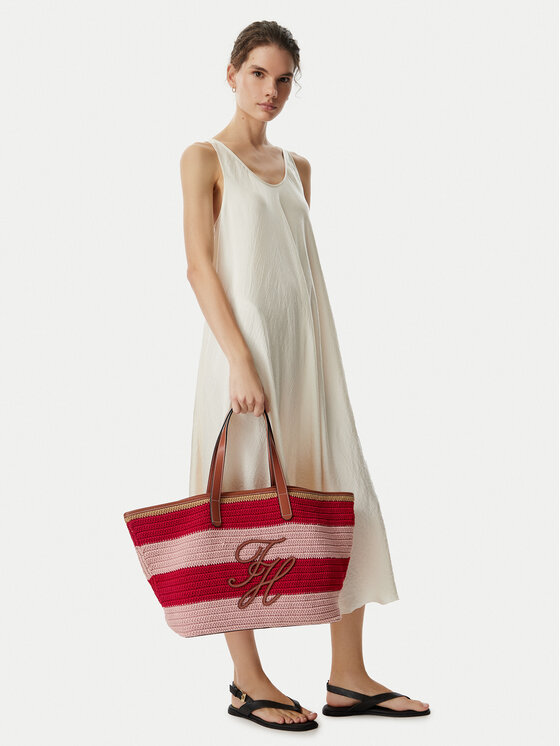 Tommy Hilfiger Geantă Th Nautical Tote Crochet Str AW0AW18816 Colorat