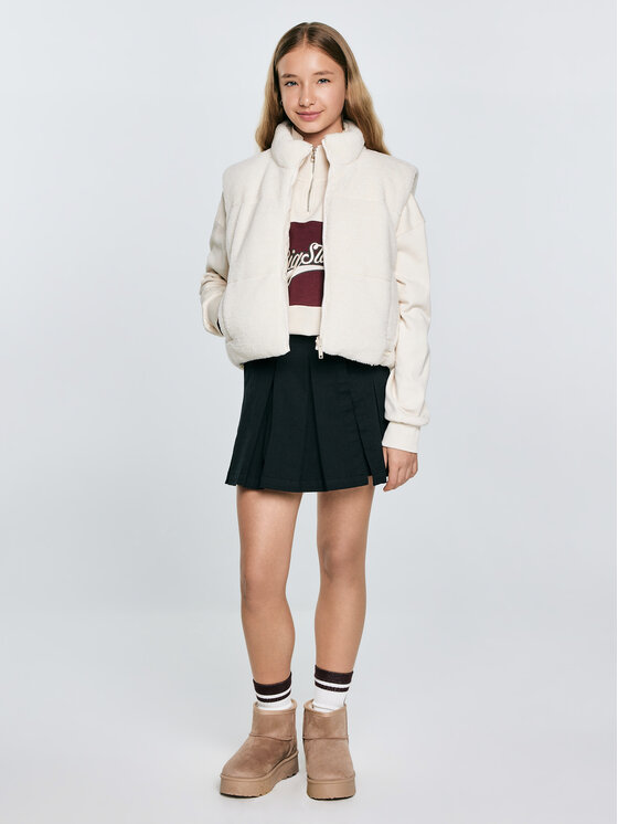 BIG STAR BIG STAR Kamizelka ZOJA Kremowy Basic Fit