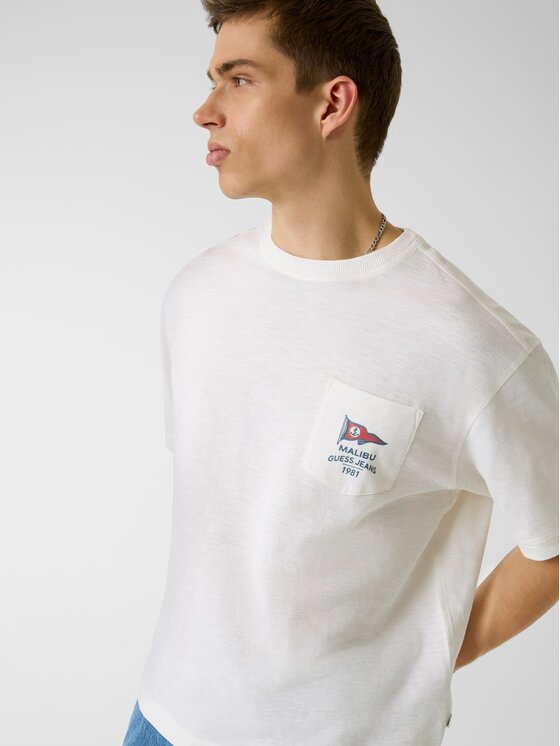 Guess Jeans Guess Jeans T-Shirt 181945 Bílá Classic Fit