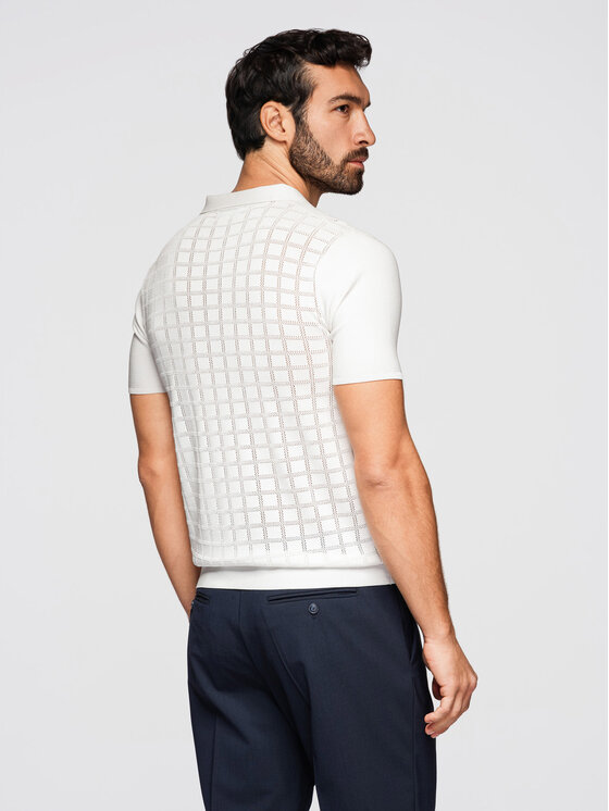 Ombre Ombre Polo OM-POSS-0168 Biały Regular Fit