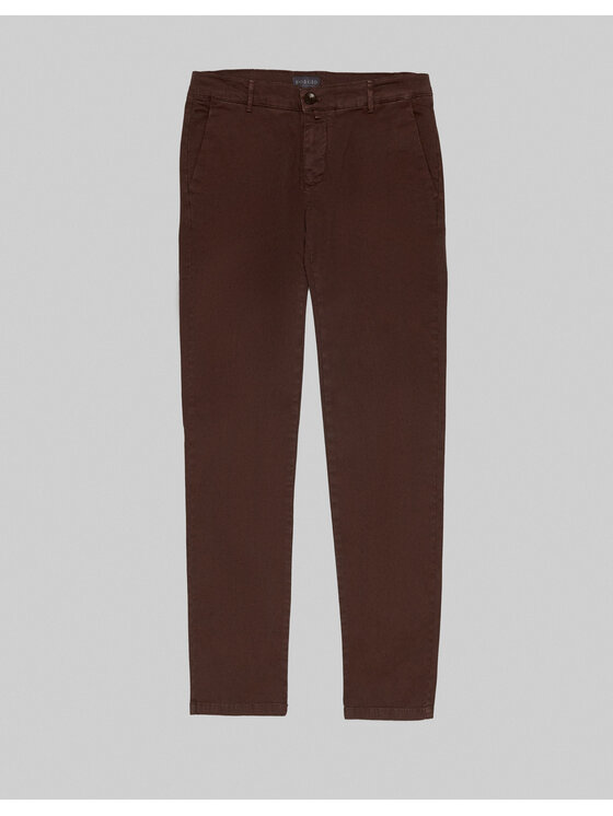 Borgio Borgio Spodnie materiałowe menfi Brązowy Classic Fit