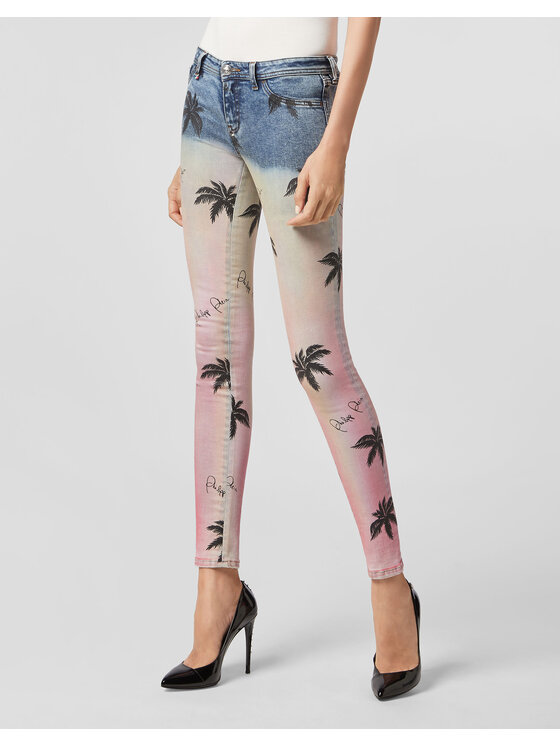 PHILIPP PLEIN PHILIPP PLEIN Jegginsy 22041 Kolorowy Jegging Fit