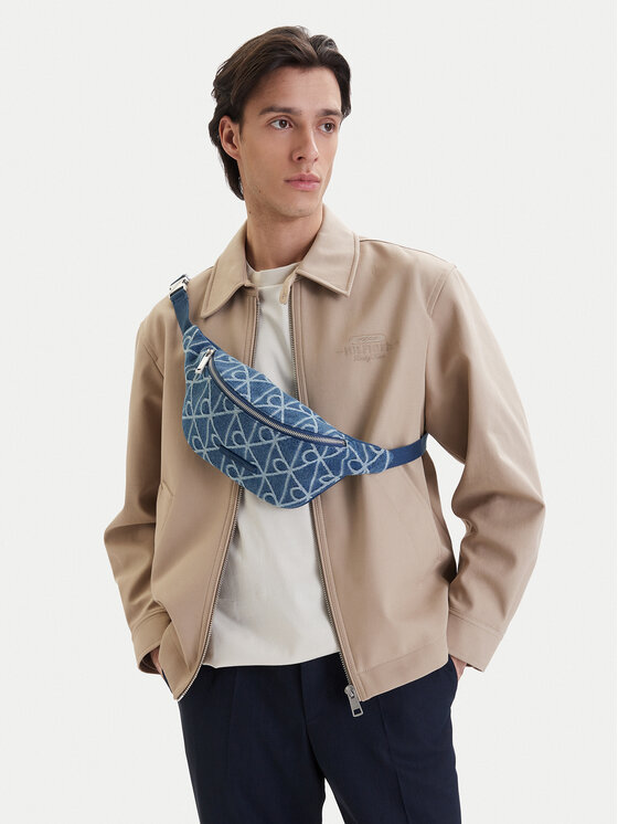 Calvin Klein Borsetă Emblem Aop Denim Waistbag LV04D3430G Albastru
