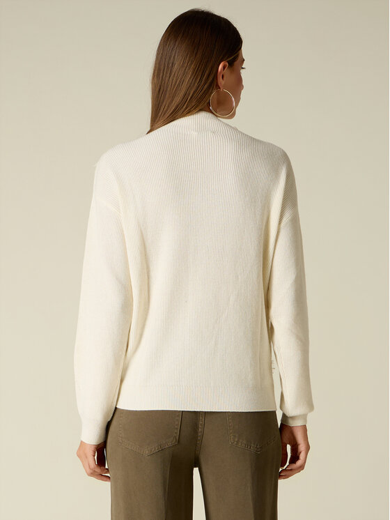 Oltre Oltre Sweter M373J005630N011 Biały Regular Fit