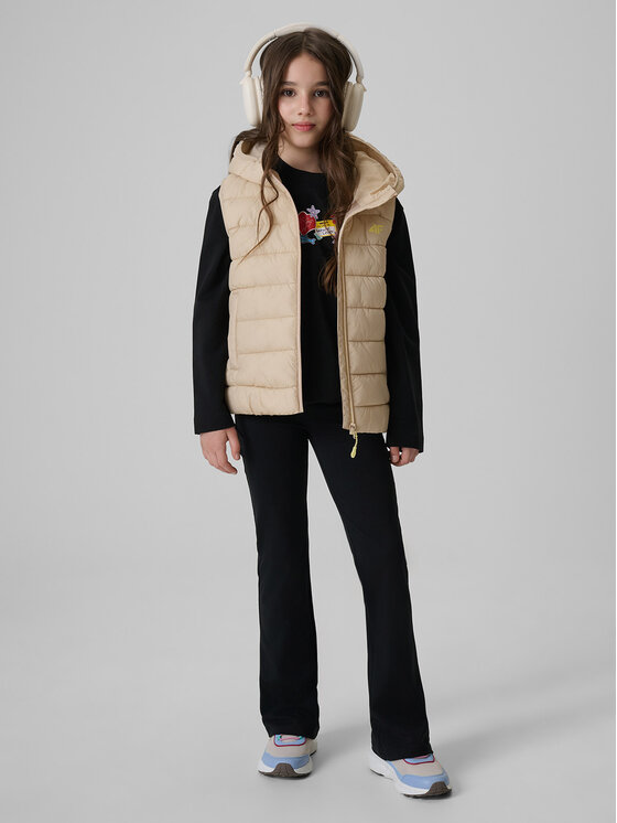 4F 4F Kamizelka OUTERWEAR Beżowy Regular Fit