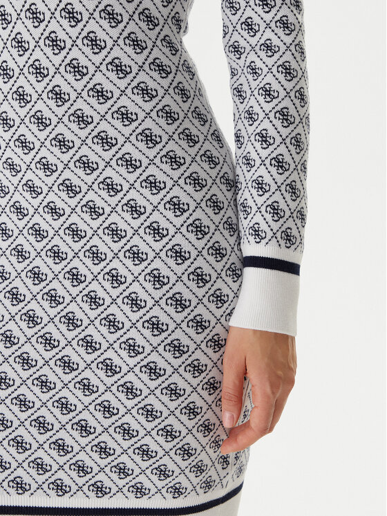 Guess Guess Трикотажна сукня W5BK25 Z3JD2 Écru Slim Fit