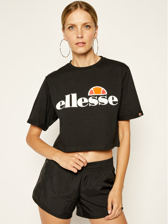 Ellesse T-krekls Alberta Crop SGS04484 Melns Regular Fit