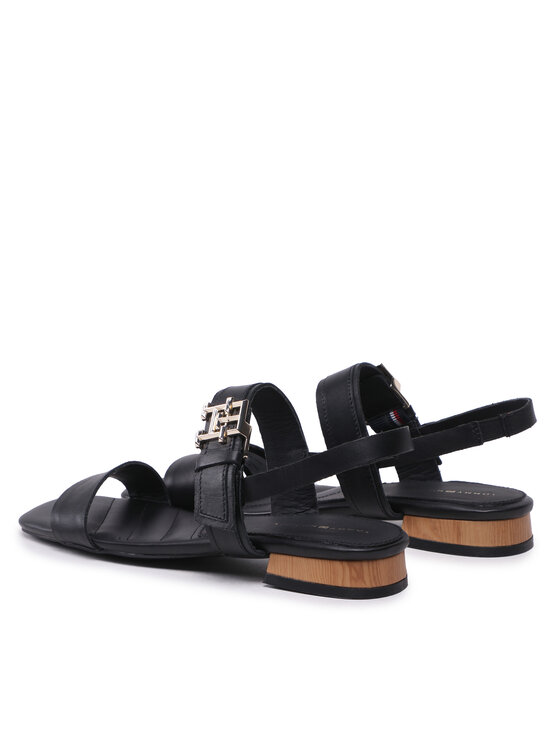Tommy Hilfiger Tommy Hilfiger Sandale Hardware Flat Sandal FW0FW07094 Negru
