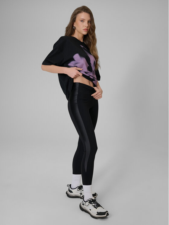 4F 4F Legginsy EVERYDAY Czarny Slim Fit