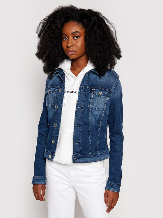 Tommy Jeans Tommy Jeans Джинсова куртка Vivianne DW0DW09219 Cиній Slim Fit