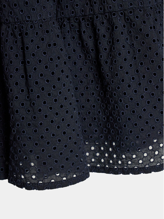 Tommy Hilfiger Tommy Hilfiger Rochie de zi Broderie Anglaise KG0KG07779 D Albastru Regular Fit