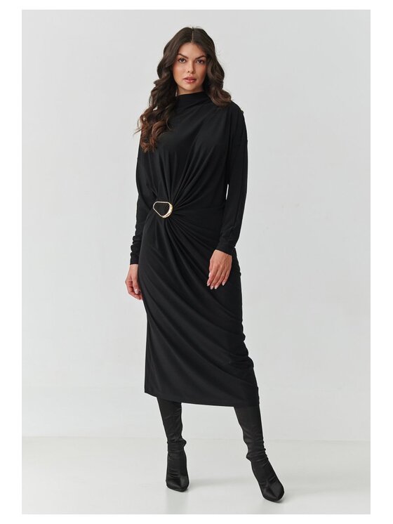 Makadamia Makadamia Sukienka codzienna M907 Czarny Casual Fit