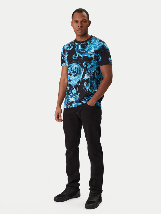 Versace Jeans Couture Versace Jeans Couture T-Shirt 80GAH6S0 JS543 Niebieski Regular Fit