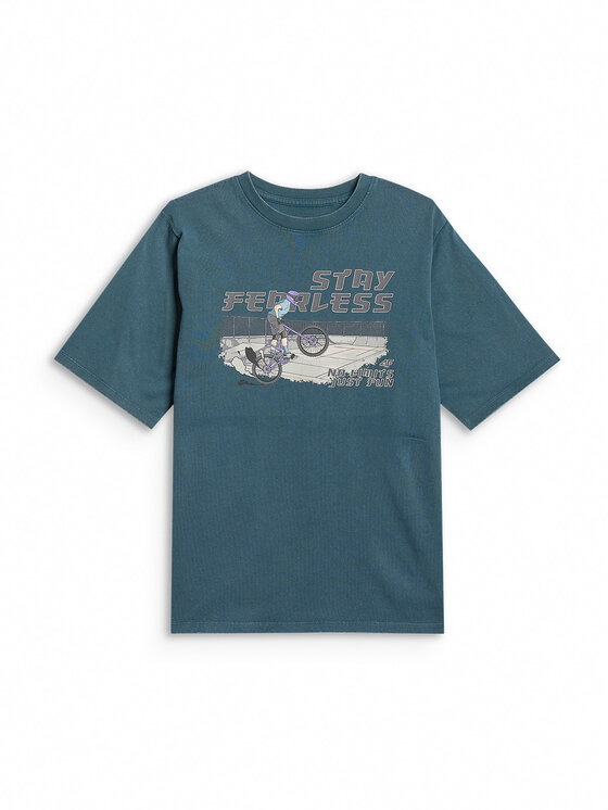 4F 4F T-Shirt T-SHIRT GALLERY Turkusowy Loose Fit