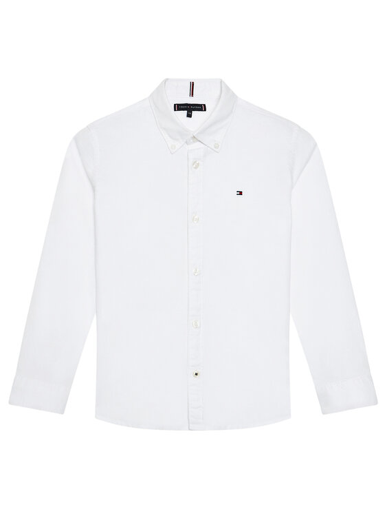 Tommy Hilfiger Tommy Hilfiger Marškiniai Solid Poplin KB0KB06965 D Balta Slim Fit