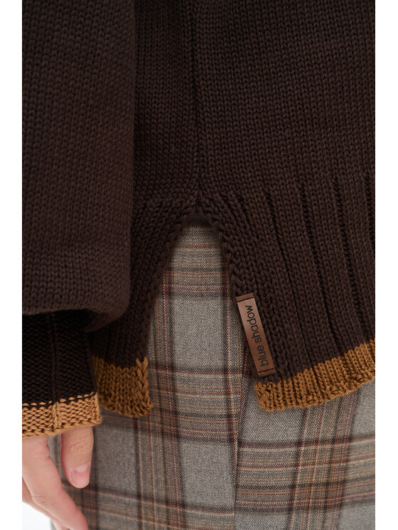 blue shadow blue shadow Sweter Koba Brązowy Regular Fit