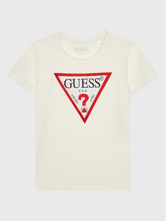 Guess Guess Marškinėliai J2YI51 K6YW1 Écru Regular Fit