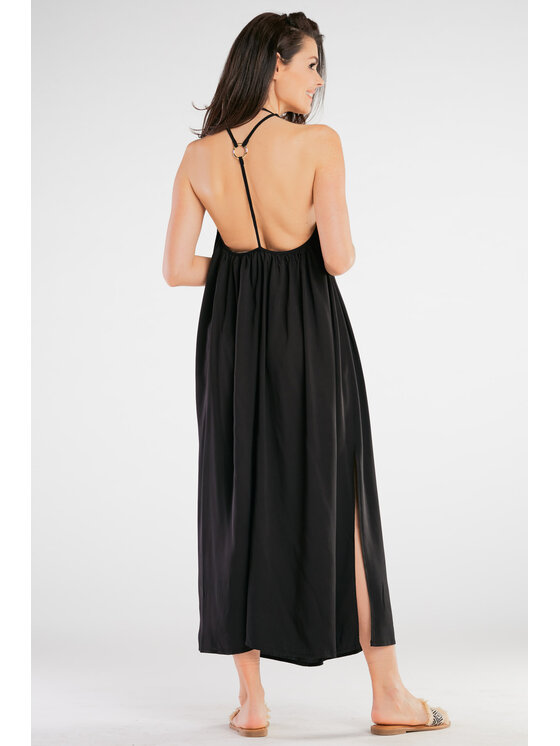 Awama Awama Sukienka letnia A428 Czarny Basic Fit