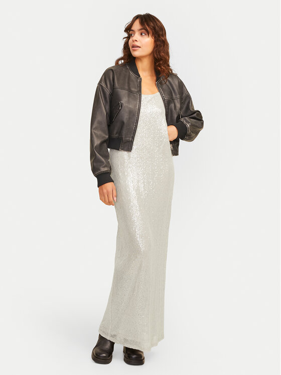 JJXX JJXX Koktejlové šaty Mia 12267426 Stříbrná Slim Fit