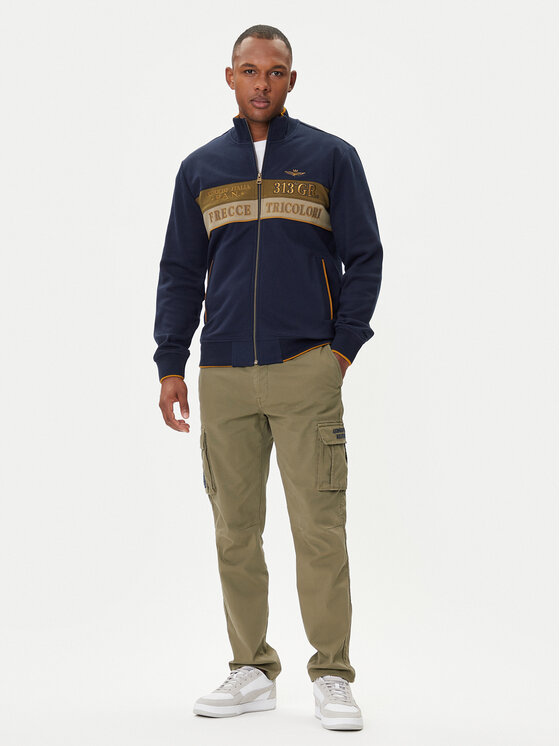 Aeronautica Militare Aeronautica Militare Majica dugih rukava 252FE2066UP00350 Tamnoplava Regular Fit