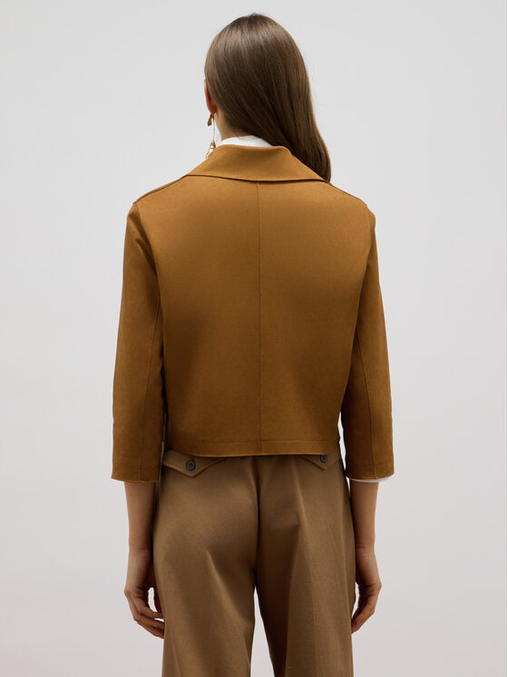 Oltre Oltre Giacca in similpelle R362R002244N022 Marrone Boxy Fit