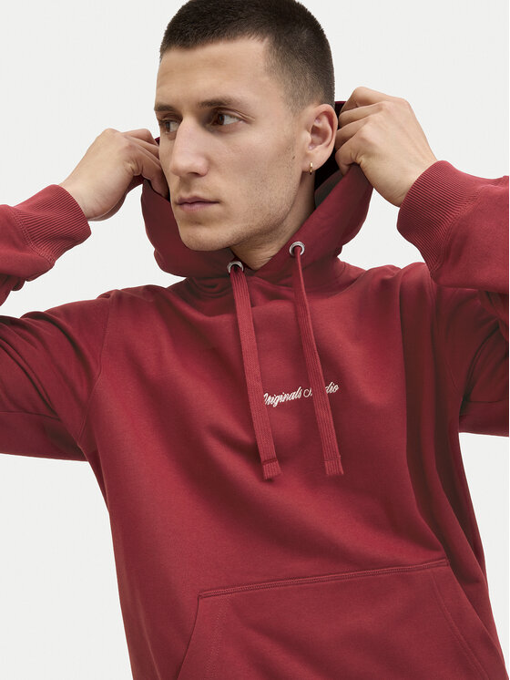 Jack&Jones Jack&Jones Majica dugih rukava Norrebro 12282861 Crvena Relaxed Fit
