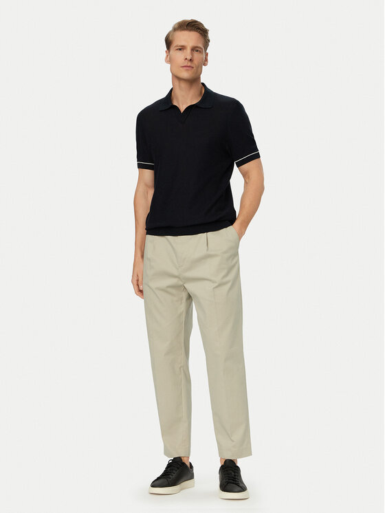 BOSS BOSS Тениска с яка и копчета H-Narciso 50560483 Тъмносин Regular Fit