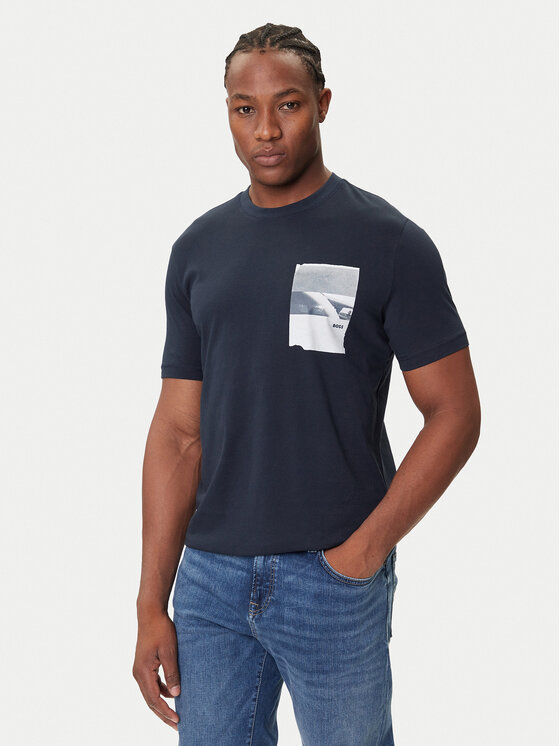 BOSS BOSS T-krekls Te_Container 50546920 Tumši zils Regular Fit