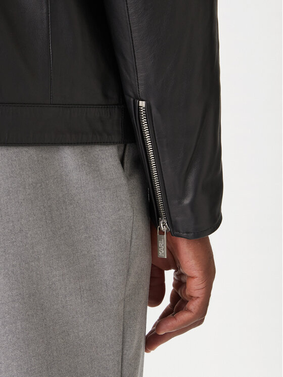 KARL LAGERFELD KARL LAGERFELD Kurtka skórzana 555022 554421 Czarny Slim Fit
