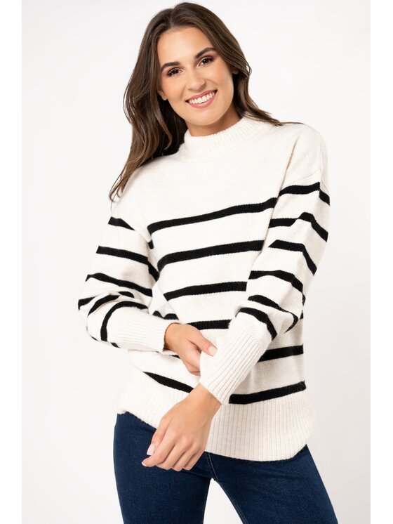 QUIOSQUE QUIOSQUE Sweter 6TP003 Beżowy Regular Fit